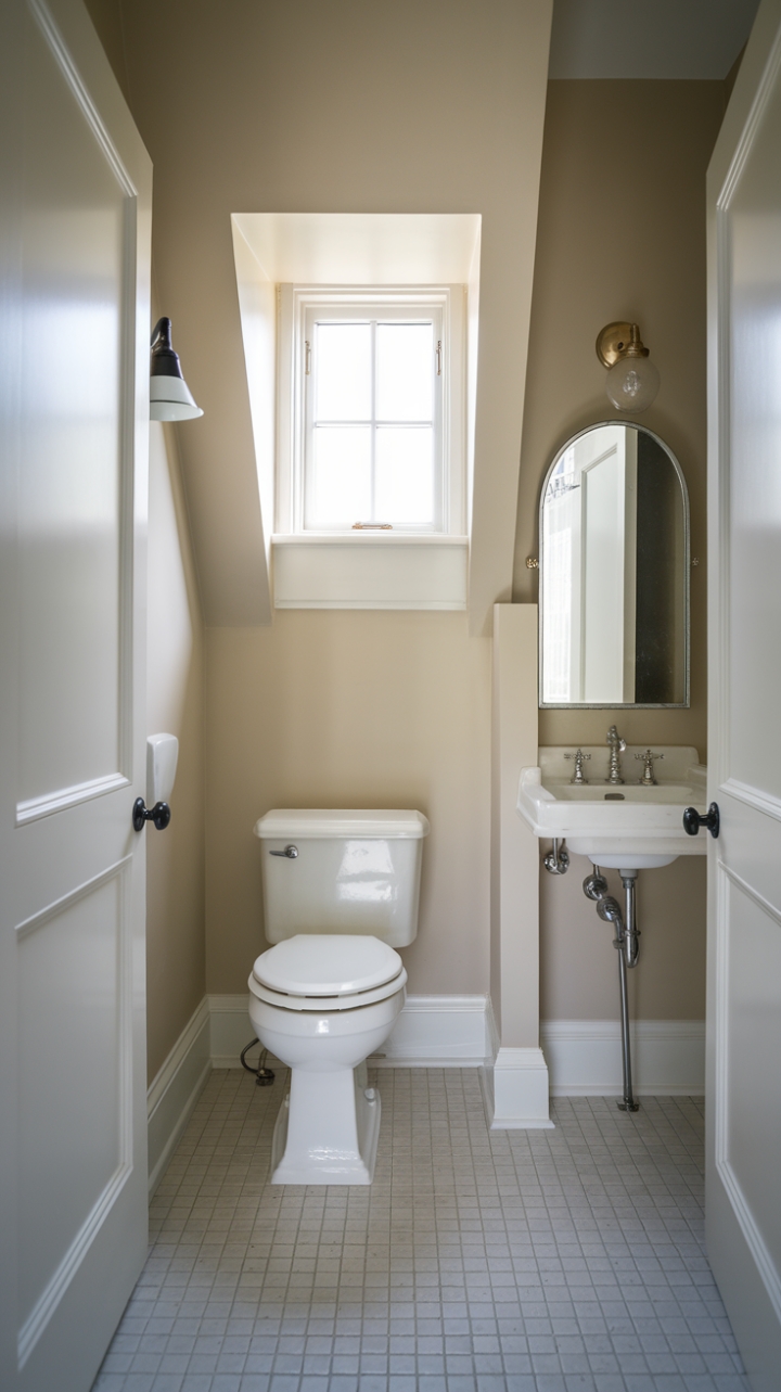 Elegant Neutral-Toned Guest Bathroom