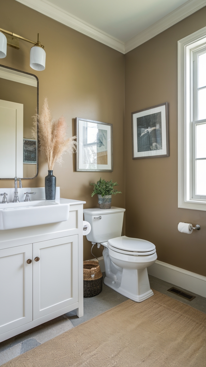 Fresh and Cozy: White Fixtures and Warm Accents
