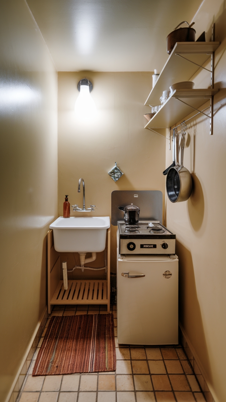 Efficient Narrow Kitchen with Thoughtful Storage