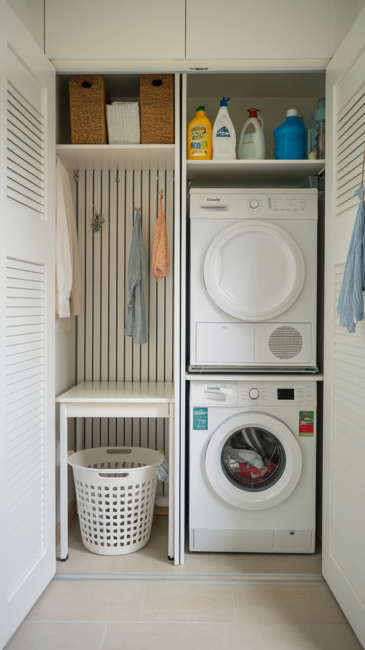 Bright & Organized: Maximizing Space in a Compact Laundry Area