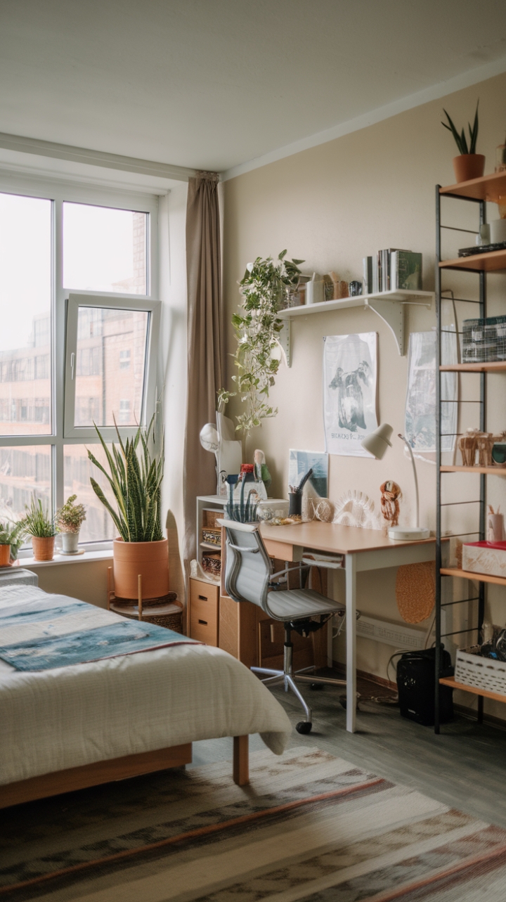 Compact Charm: A Serene Space with Curated Decor