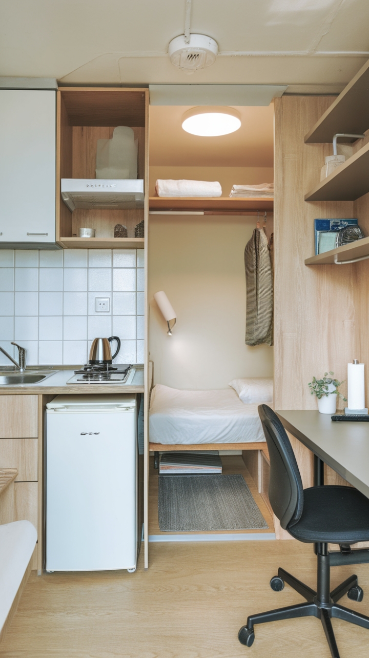 Smart Space: Cozy Compact Apartment with Warmth and Functionality