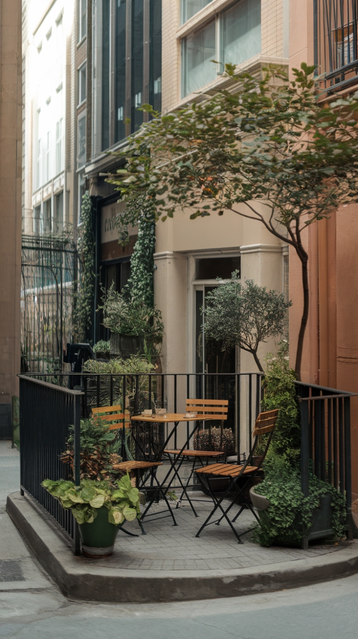 A Serene City Retreat with Greenery and Bistro Charm