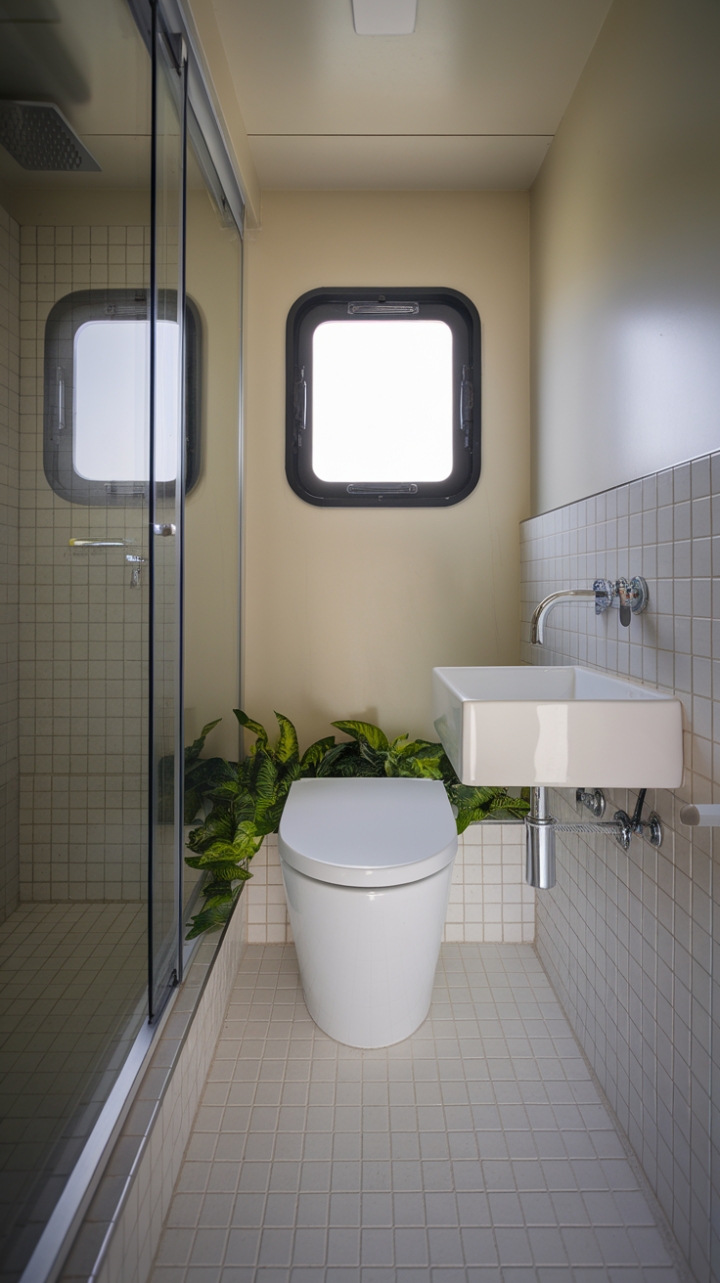 Serene Beige Minimalist Bathroom