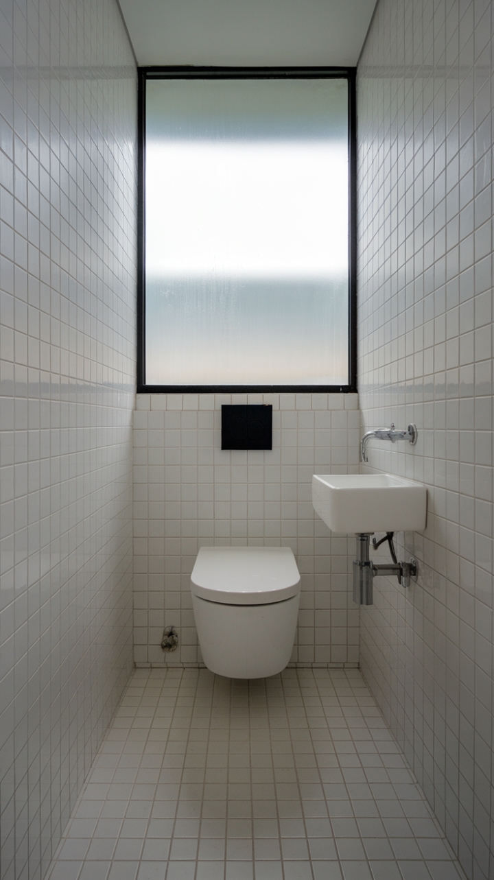 Minimalist Bathroom with Bright, Space-Saving Design
