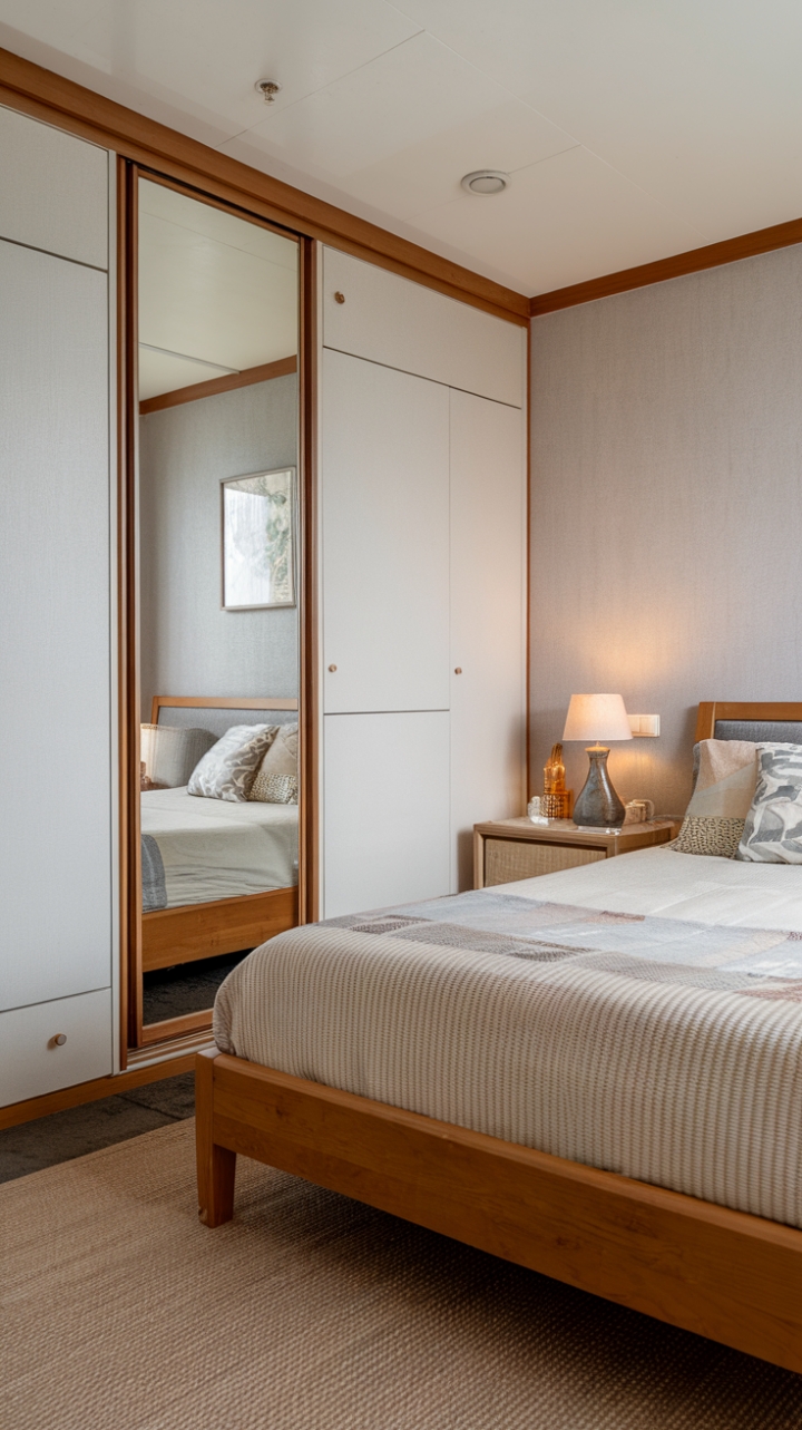 Serene Master Retreat with Light Grey Walls and Cozy Accents