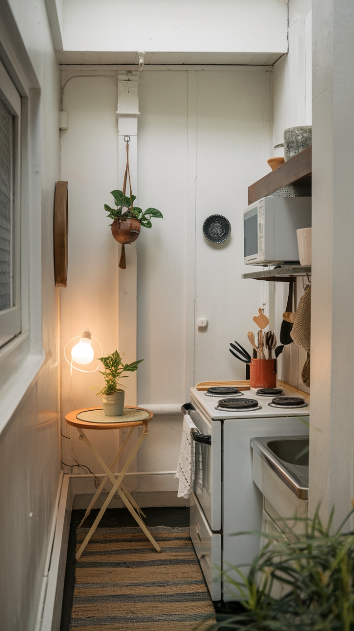Charming Compact Kitchen with Natural Light and Thoughtful Details