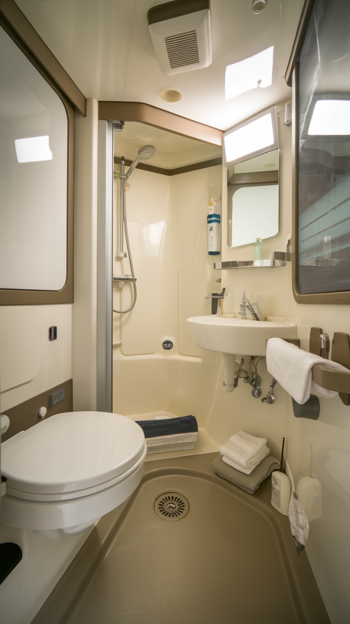 Smart Compact Ensuite with White and Neutral Accents