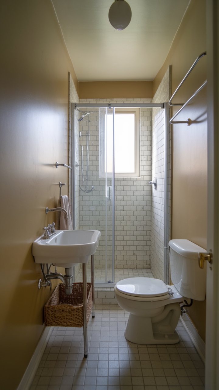 Efficient Elegance: A Warm and Modern Bathroom Design
