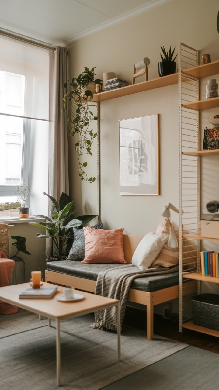 Cozy Studio Lounge with Green Touch