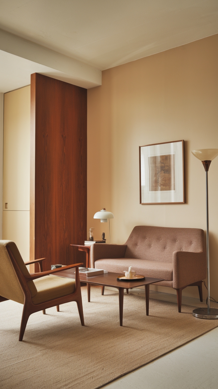 Warm and Inviting Compact Living Room with Vintage Touches