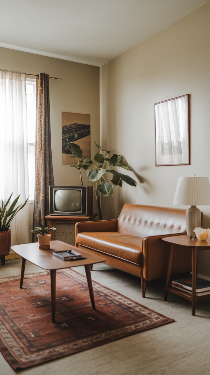 Nostalgic Elegance: A Warm and Inviting Mid-Century Space