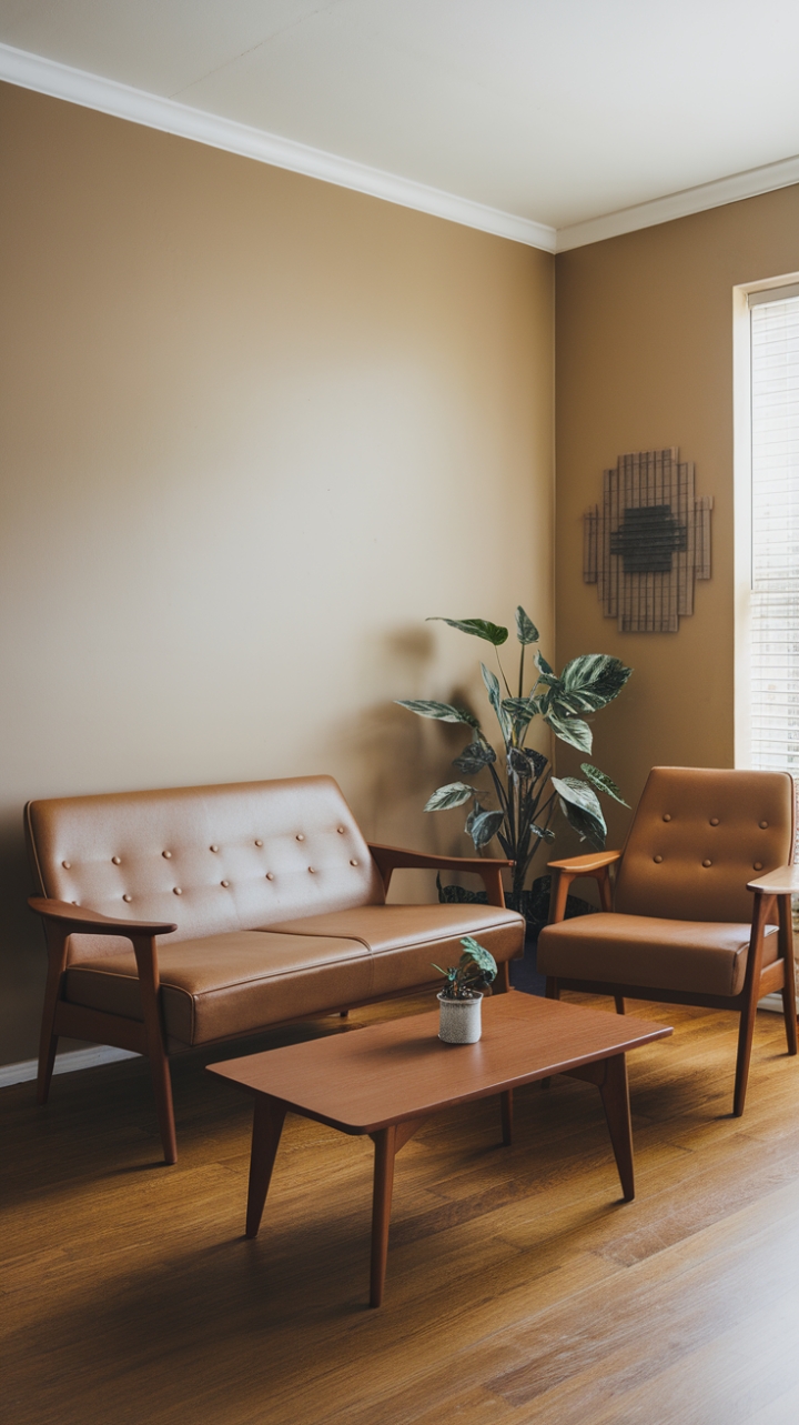 Charming Mid-Century Small Living Room Design